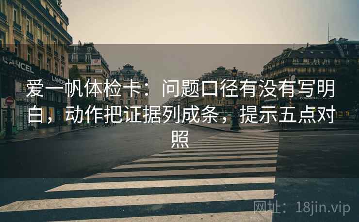 爱一帆体检卡：问题口径有没有写明白，动作把证据列成条，提示五点对照