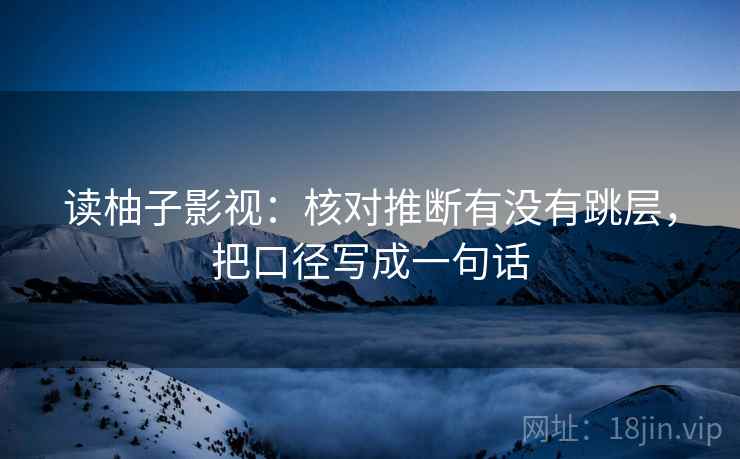 读柚子影视：核对推断有没有跳层，把口径写成一句话