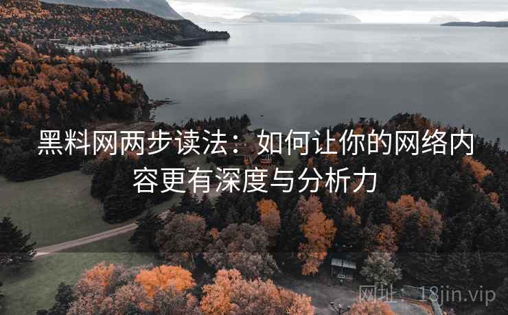 黑料网两步读法：如何让你的网络内容更有深度与分析力